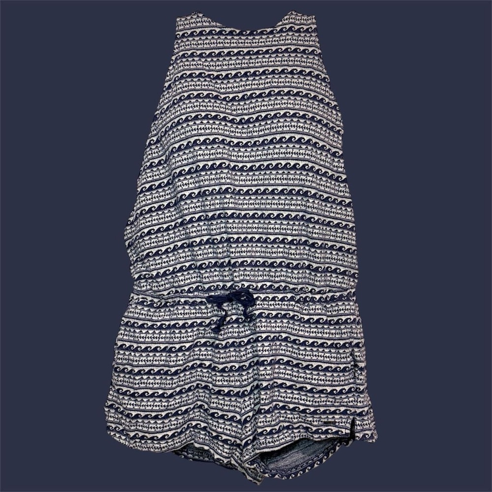 Roxy Vintage Navy and White Patterned Romper